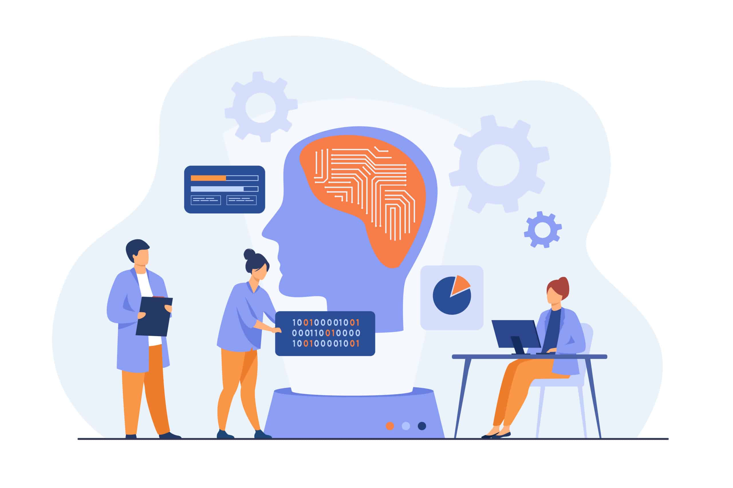 Scientists studying neural connections